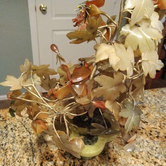 LARGE VINTAGE JAPANESE JADE TREE 14" TALL - Picture 7 of 16